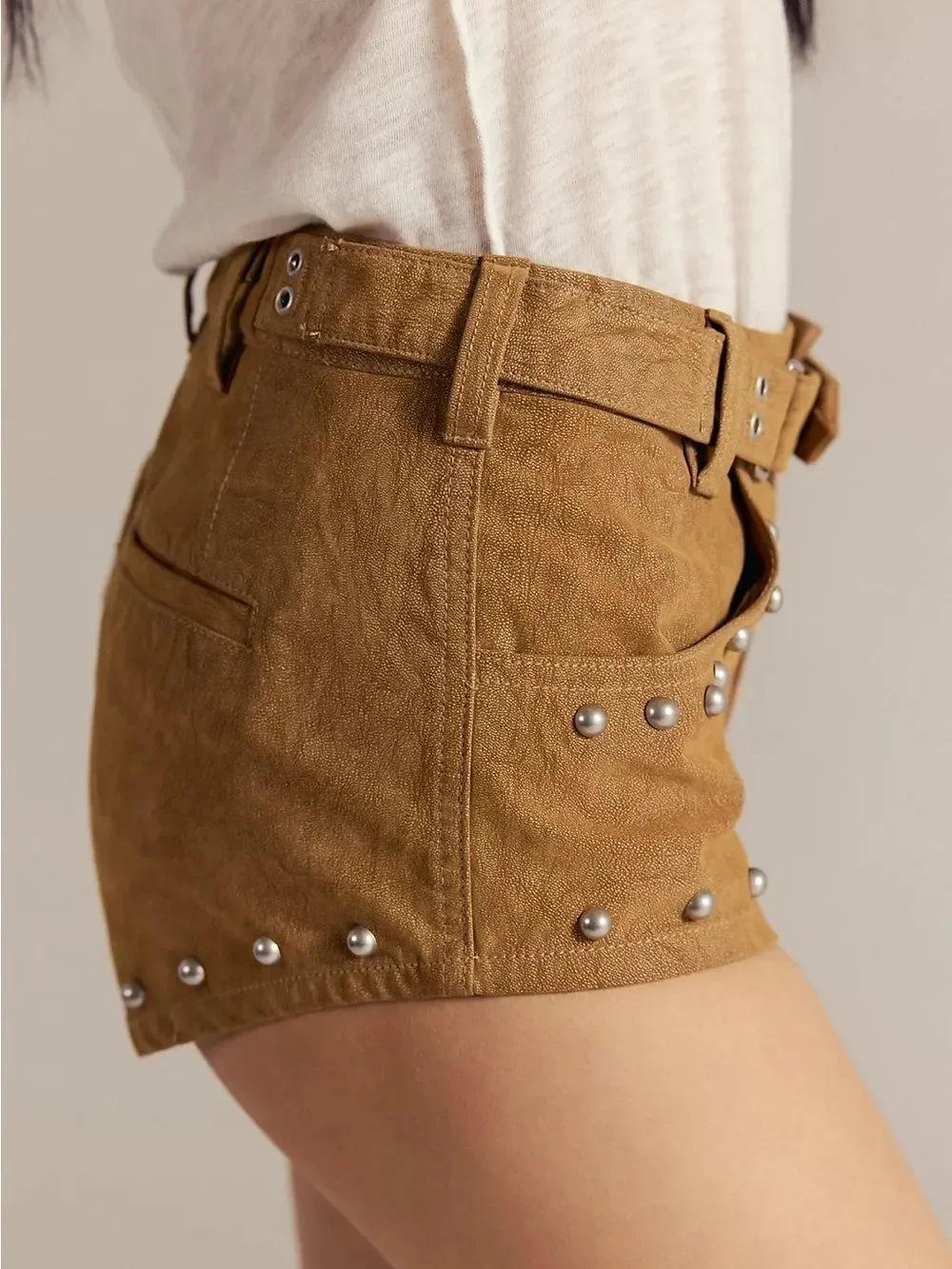 Free People The Cool Kid Suede Micro Shorts